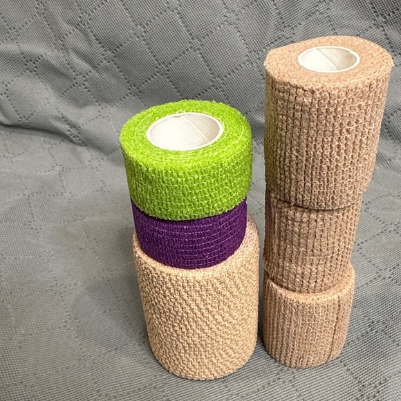Pet Bandage Wraps - Brown, Purple, Green Assorted Sizes 6 Rolls Dog Horse Sport - Picture 1 of 7